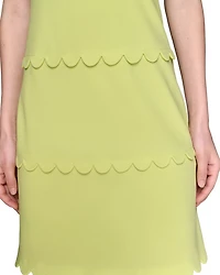 Scallop Trim Scuba Mini Dress