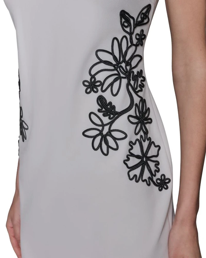 Scuba Crepe Soutache Dress