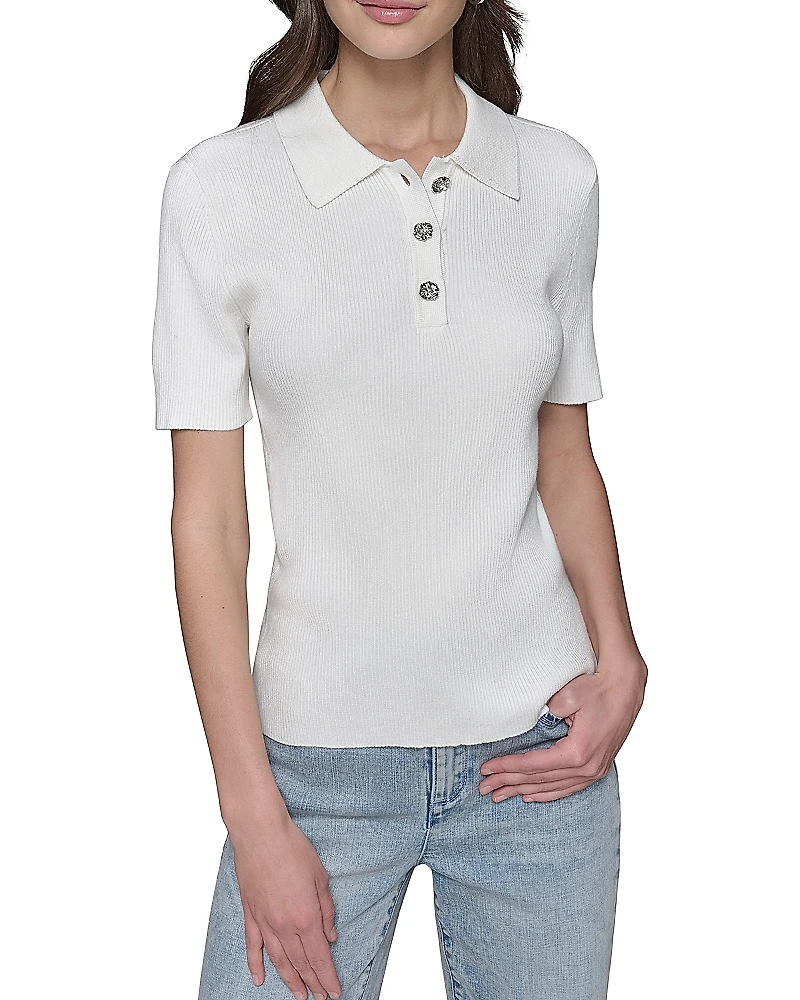 Karl Lagerfeld Paris Polo Collar Sweater