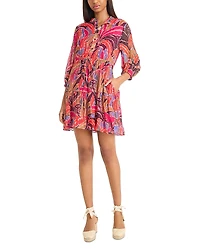 The Good Journey Printed Mini Shirt Dress