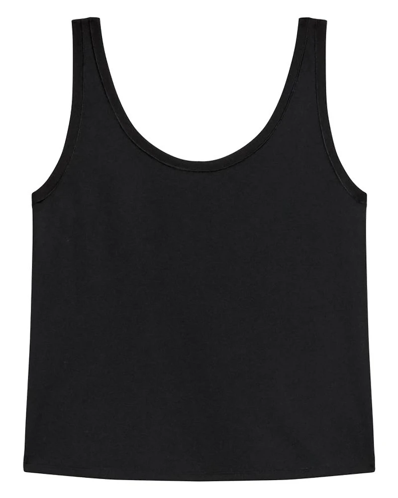 Sweater Trim Double Scoop Tank
