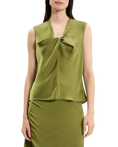 Twist Neck Blouse Crushed Satin