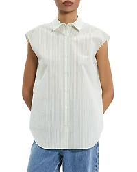 Theory Cinched Cap-Sleeve Shirt