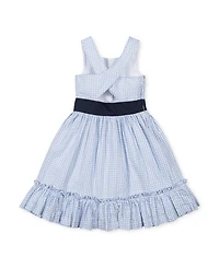 Heirloom Girls' Organic Sleeveless Special Occasion Seersucker Party with Cross Back Dress- Little Kid, Big Kid