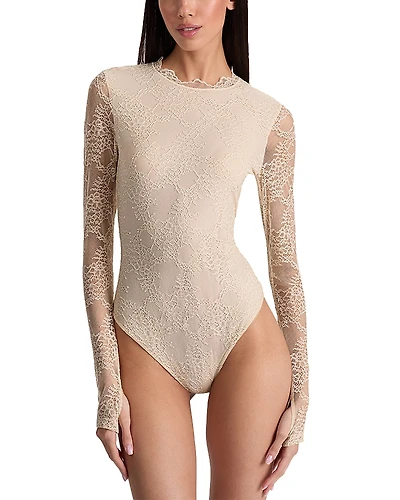 Alice and Olivia Taeyn Lace Crewneck Bodysuit