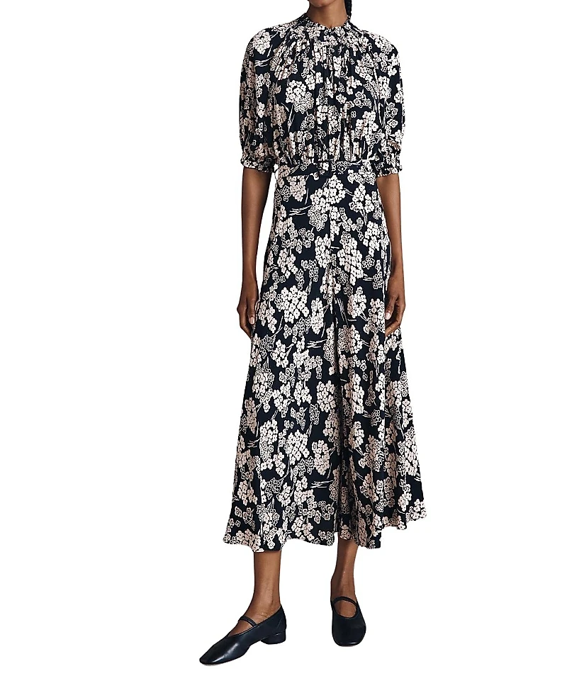 Ghost London Dolly Printed Floral Midi Dress
