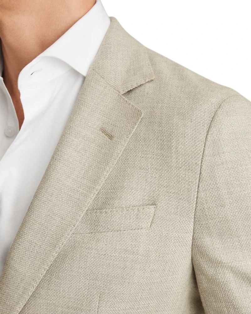 Textured Notch Lapel Blazer