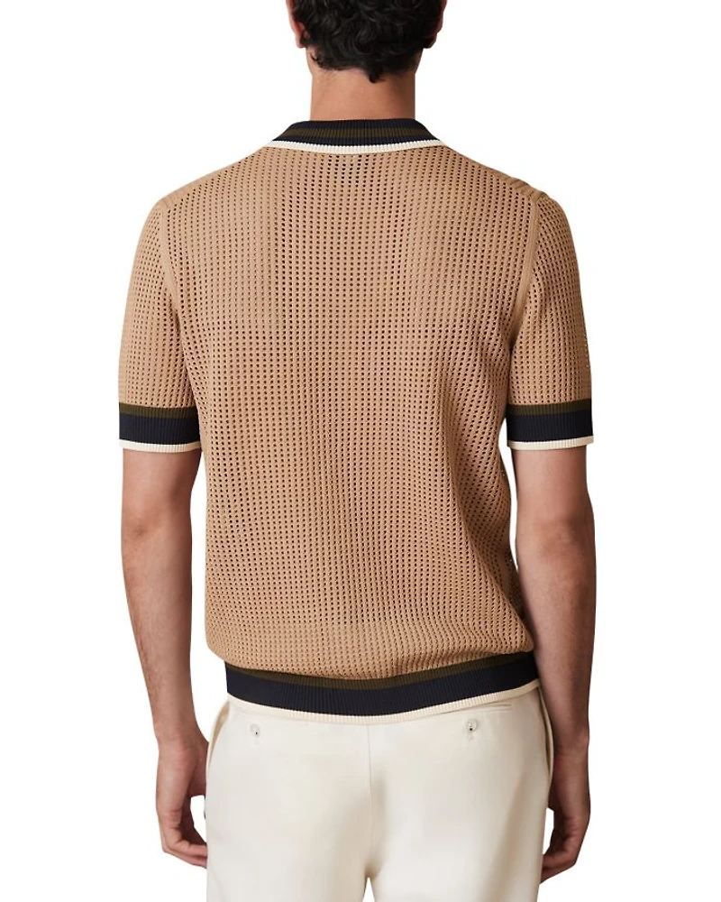 CHE CRUSOE Crochet Contrast Trim Button Shirt