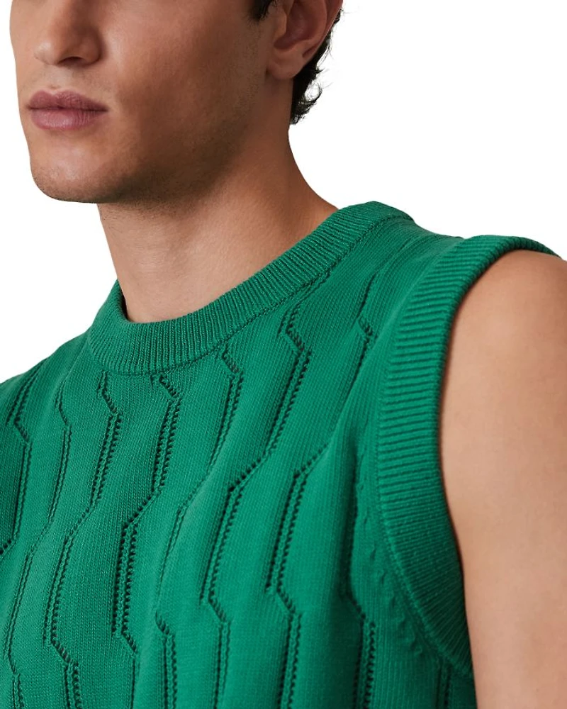 CHE SANTO Pointelle Knitted Vest