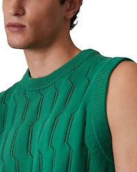 CHE SANTO Pointelle Knitted Vest
