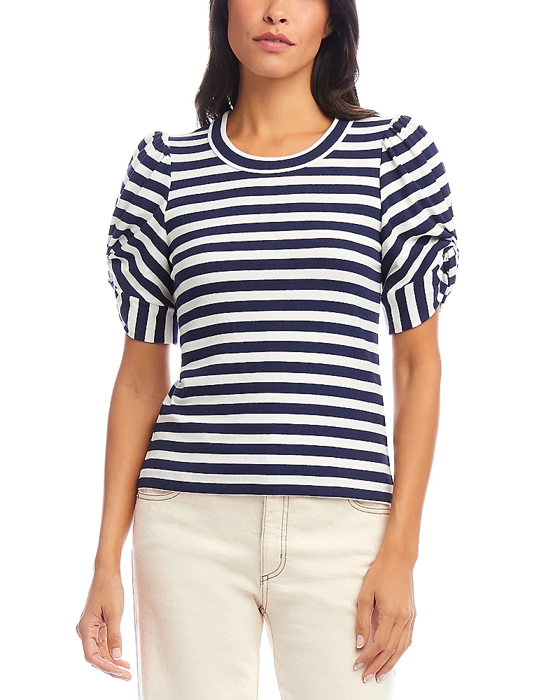 Karen Kane Stripe Twist Sleeve Top
