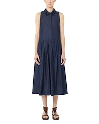 Max Mara Elena Midnight Blue Cotton Dress
