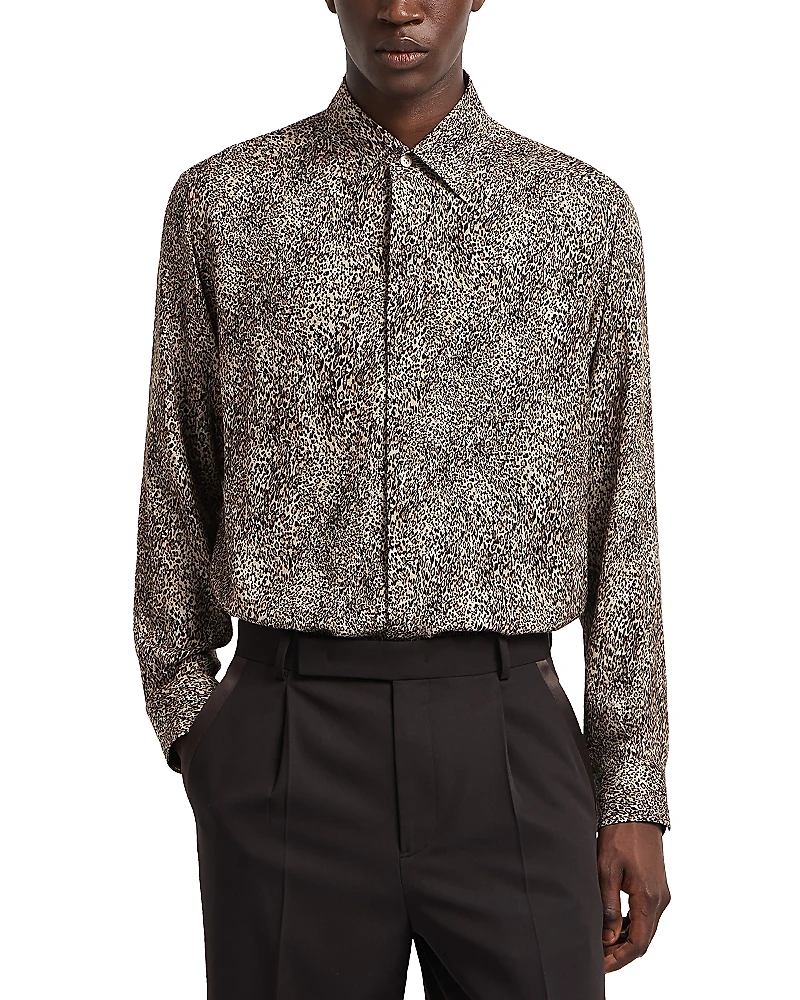Emporio Armani Regular Fit Animal Print Shirt