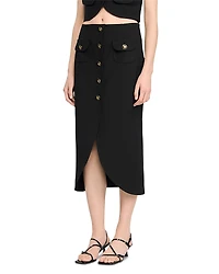 Sandro Buttoned Midi Skirt