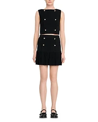 Double Breasted Ruffle Mini Skirt