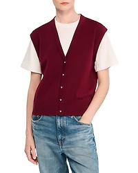 Sandro Two Tone Wool & Cashmere Sweater