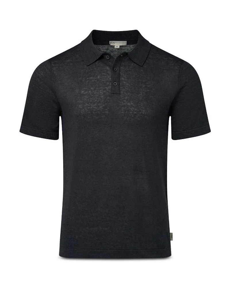 Linen Sweater Polo Shirt