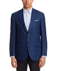 Flynn Textured Tonal Plaid Wool Regular Fit Sportcoat