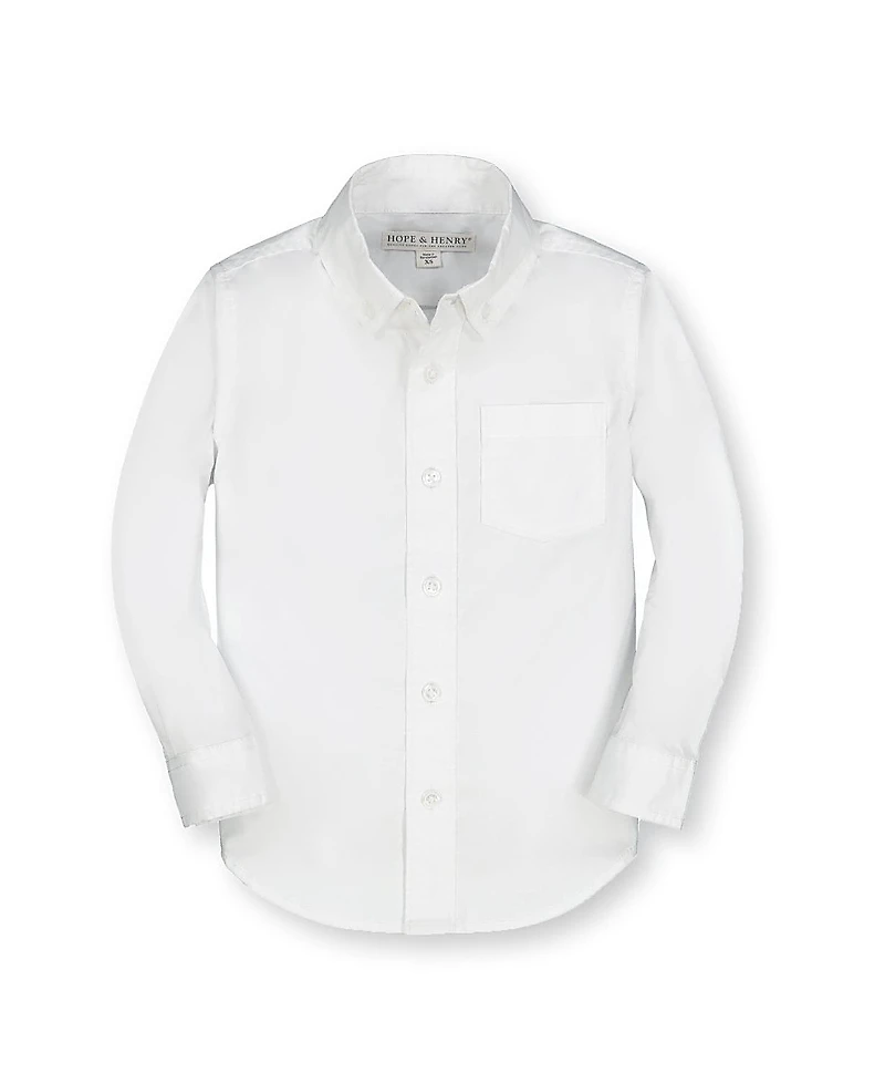 Hope & Henry Boys' Organic Poplin Button Down Shirt - Little Kid, Big Kid