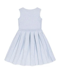 Hope & Henry Heirloom Girls' Organic Sleeveless Pleated Sweater Dress with Bow - Little Kid, Big Kid