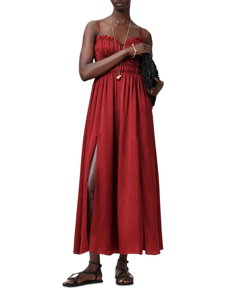 Faelyn Picot Trim Side Slit Maxi Dress