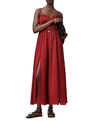 Faelyn Picot Trim Side Slit Maxi Dress