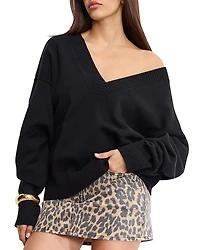 Good American Deep V Knit Sweater