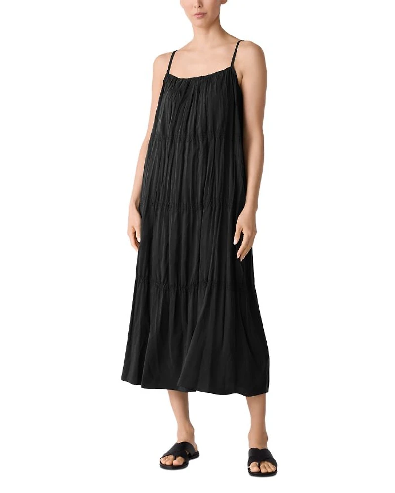 Scoop Neck Silk Dress