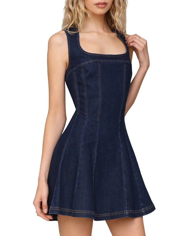 Panelled Fit & Flare Cap Sleeve Dress