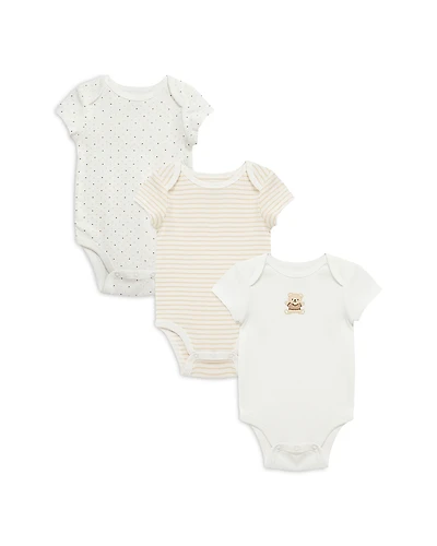 Little Me Unisex Gentle Bear Bodysuit, Pack of 3 - Baby
