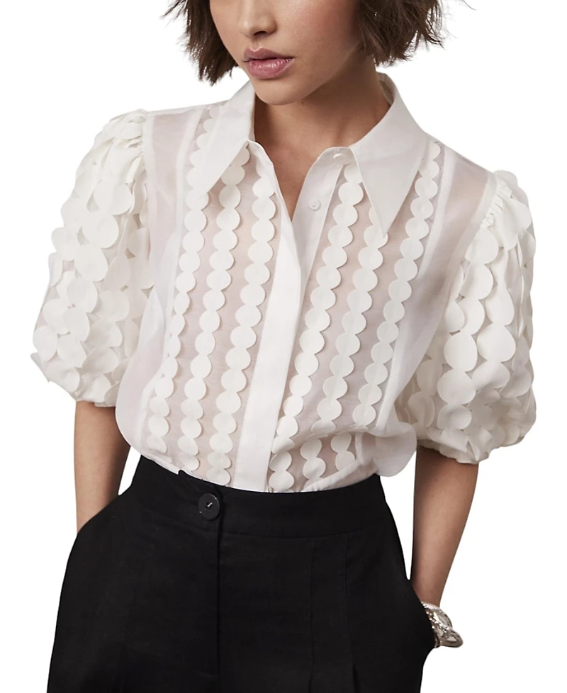 Mint Velvet Women's Applique Organza Shirt