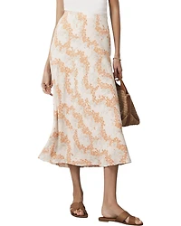 Mint Velvet Women's Print Midi Slip Skirt