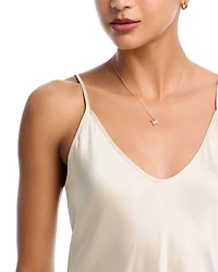 14K Yellow Gold Diamond & Blue Sapphire Hummingbird Pendant Necklace, 18"