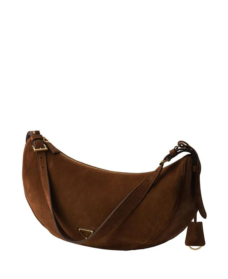Demi-Lune Large Suede Shoulder Bag
