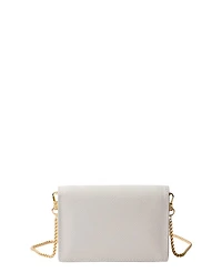 Saffiano Leather Card Holder with Shoulder Strap