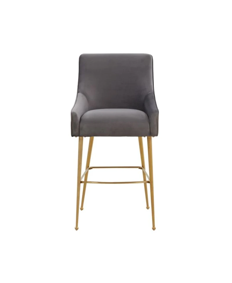 Beatrix Velvet Counter Gold Legs Stool