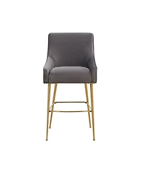 Beatrix Velvet Counter Gold Legs Stool
