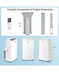 12000BTU Portable Air Conditioner 3-in-1 Air Cooler Fan Dehumidifier w/ Remote