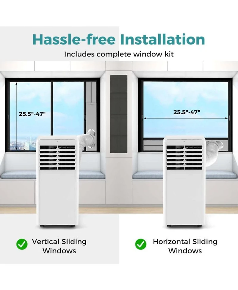 5000 BTU (8000 BTU ASHRAE) Portable Air Conditioner with Dehumidifier & Fan Sleep Mode & 24H Timer