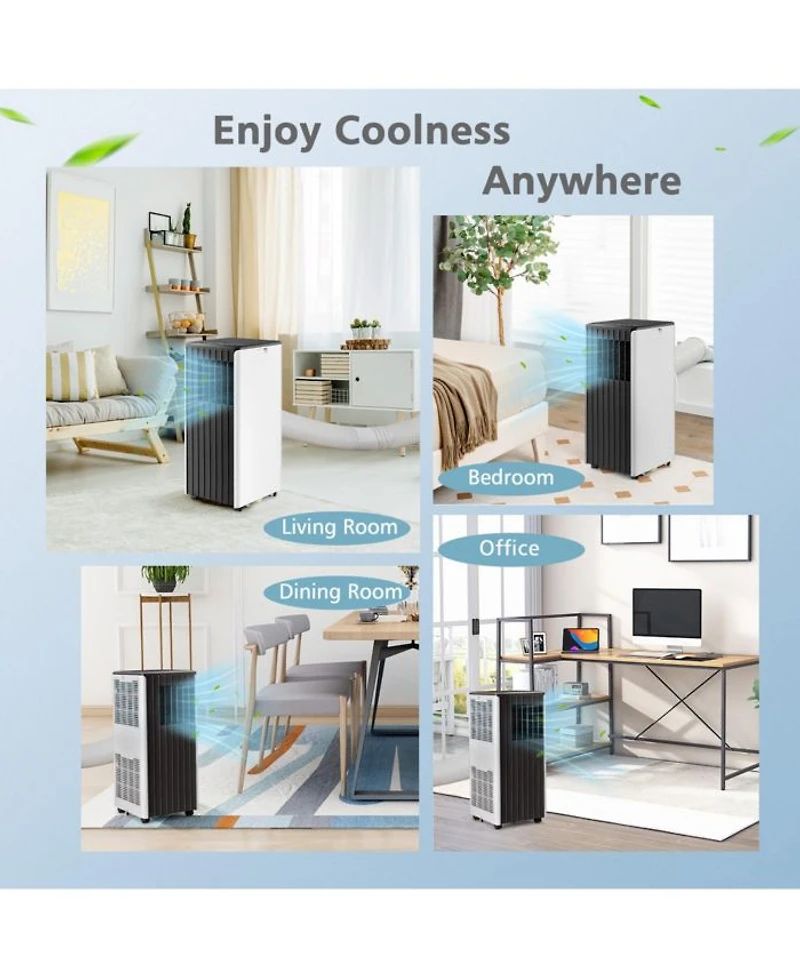 7100 BTU (10000 BTU ASHARE) Portable Air Conditioner 3-in-1 AC Unit w/ Cool Dehum Fan Sleep Mode