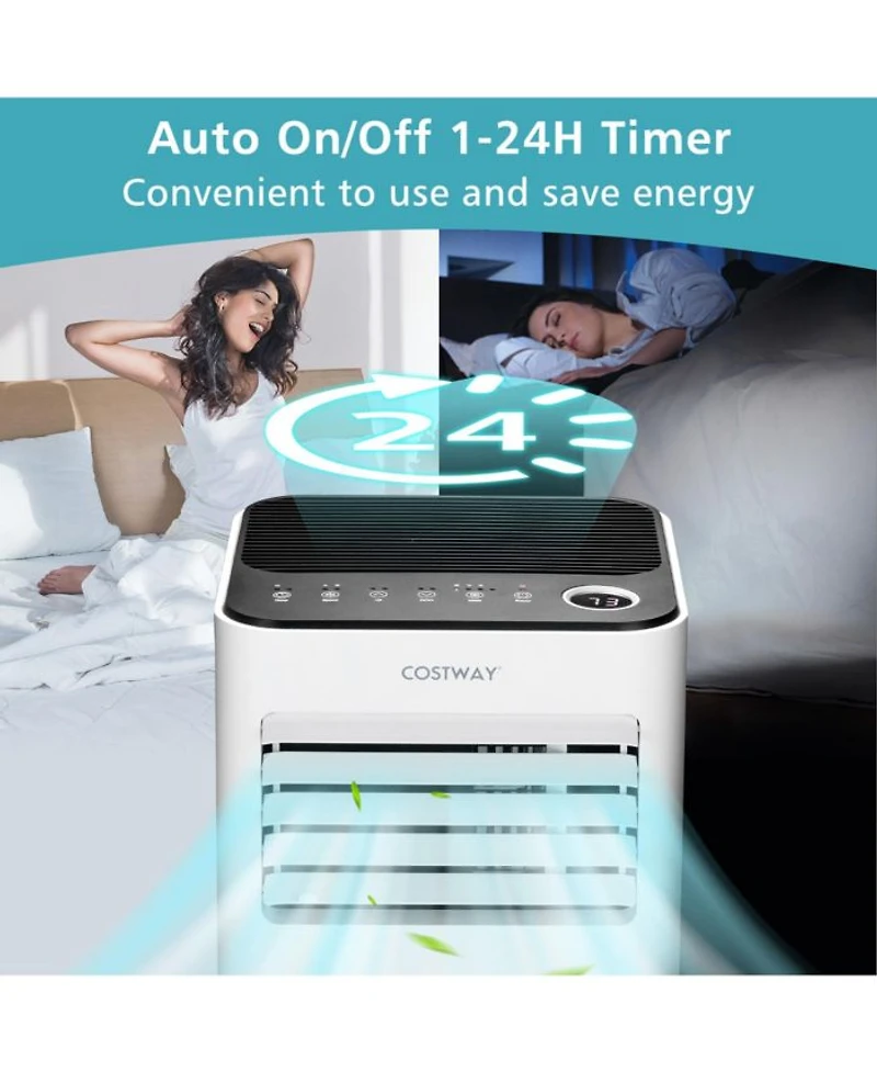 8000 BTU Portable Air Conditioner 3-in-1 Air Cooler with Fan Dehum Sleep Mode
