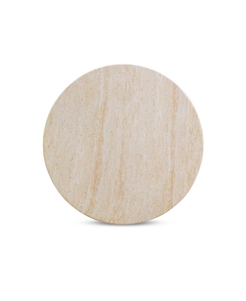 Amora Faux Travertine Indoor/Outdoor 32 inch Round Accent Table