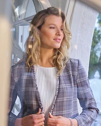 Collarless Fitted Blazer