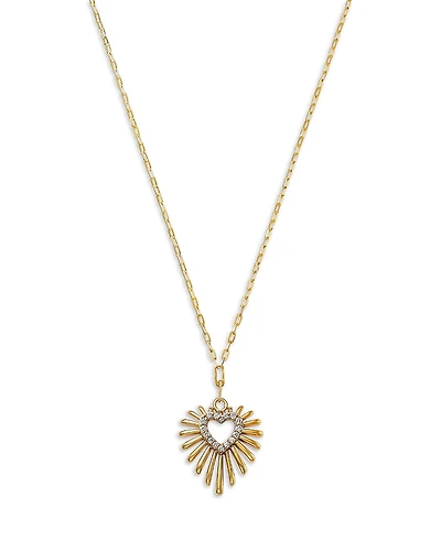 Bloomingdale's Fine Collection Diamond Heart Sunburst Pendant Necklace