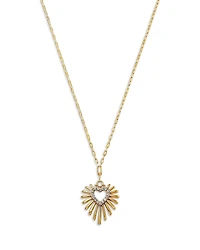 Bloomingdale's Fine Collection Diamond Heart Sunburst Pendant Necklace