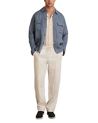 Regular Fit Twin Pocket Linen Shirt Jacket