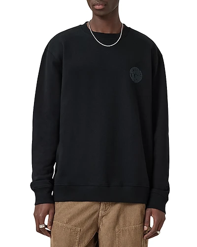 Allsaints Relaxed Fit Waved Crewneck Sweatshirt
