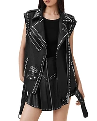 Billie Embellished Leather Vest