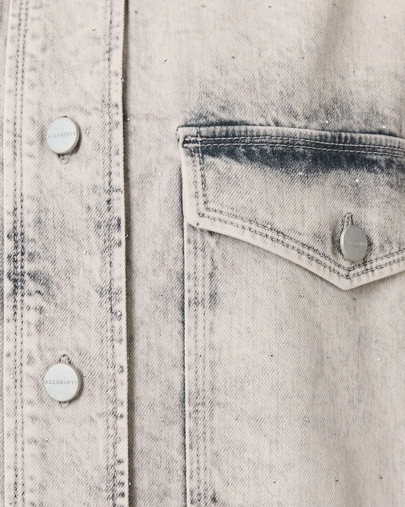Faye Sparkle Denim Shirt Dress