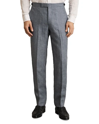 Reef Slim Fit Prince of Wales Check Linen Trousers